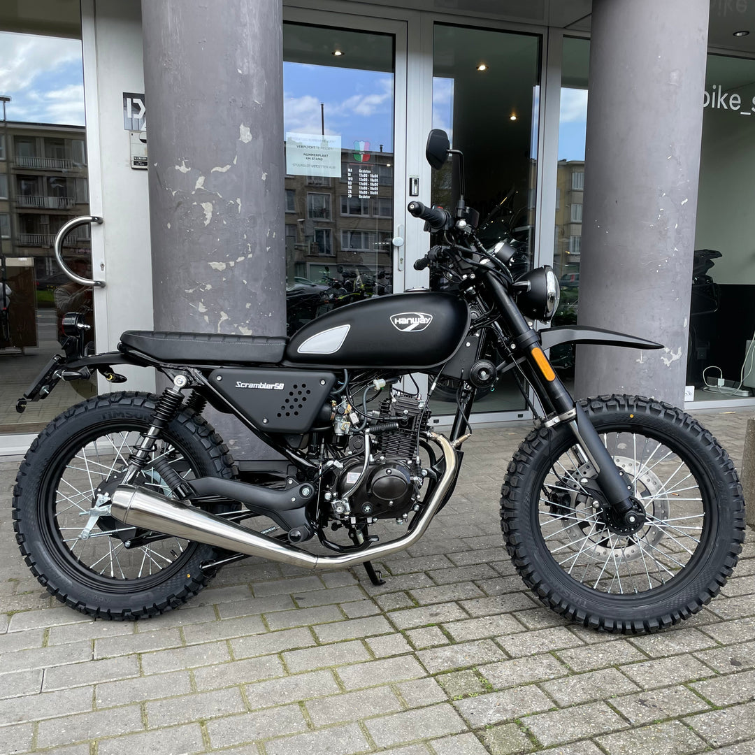 Hanway Scrambler 50cc Zwart mat Antwerp Bike Store